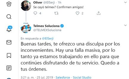 Reporta Telmex falla "masiva" en servicio de internet