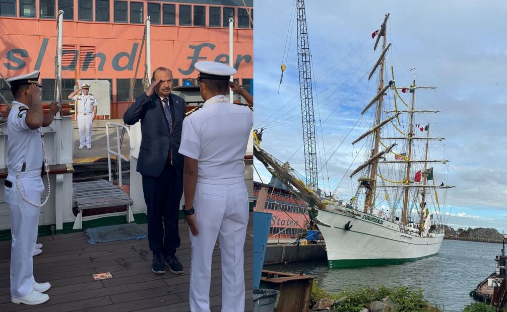 Buque Escuela Cuauhtémoc reanuda sus operaciones tras choque en puente de Brooklyn. Foto: Especial