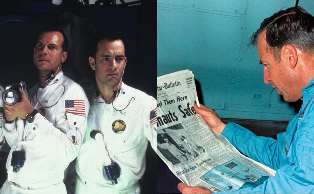 Tom Hanks encarnó a Jim Lovell en la película "Apolo 13". Foto: Handout / NASA / AFP/IMDb.