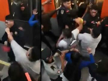 VIDEO: "Deberían agarrar a las ratas en vez de a nosotros": Vagoneros se enfrentan contra policías en Línea 2 del Metro