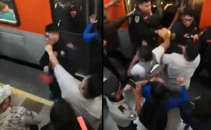 VIDEO: "Deberían agarrar a las ratas en vez de a nosotros": Vagoneros se enfrentan contra policías en Línea 2 del Metro