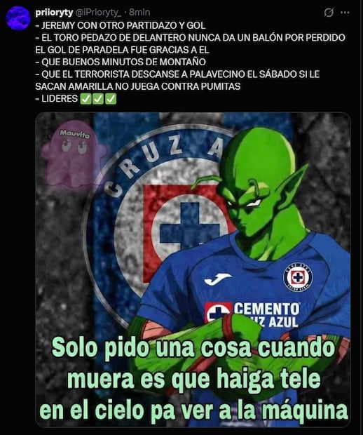La afición de Cruz Azul festeja el liderato con LOS MEJORES MEMES