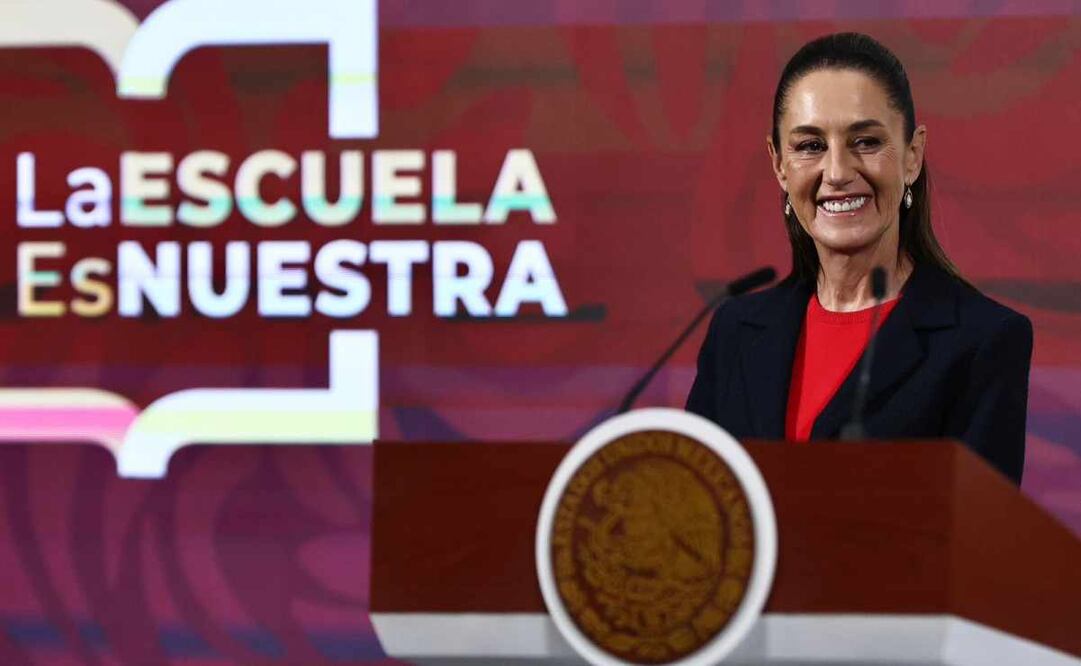 La presidenta Claudia Sheinbaum durante su conferencia mañanera del 7 de julio de 2025. Foto: Berenice Fregoso / EL UNIVERSAL.