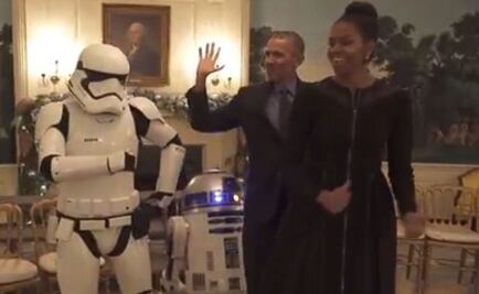 Los Obama bailan con personajes de Star Wars