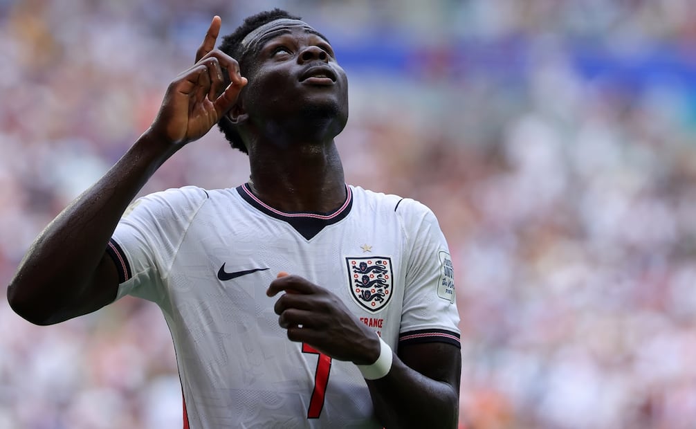 Bukayo Saka con la selección de Inglaterra, durante el partido por el tercer lugar del Mundial de 2026 ante Francia - Foto: EFE