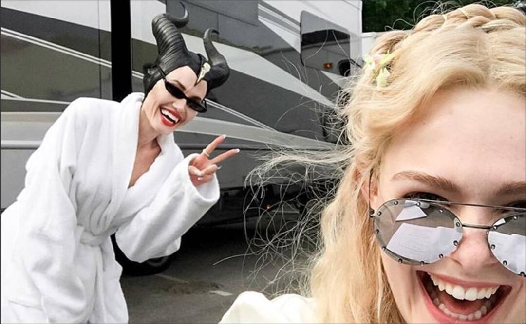 ¡Angelina Jolie y ElleFanning listas para darle inicio a las grabaciones de Maléfica 2. FOTO: Instagram