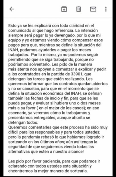 INAH aclara que habrá nuevos contratos para Capítulo 3000 