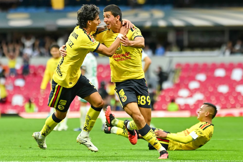 América en festejo de gol, durante la fase regular del torneo Apertura 2026 - Foto: Imago7