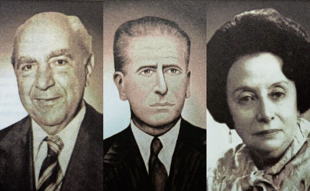 Euquerio Guerrero López, Ricardo Couto y Gloria León Orantes. Fotos: Cortesía del libro semblanzas de ministros de la corte