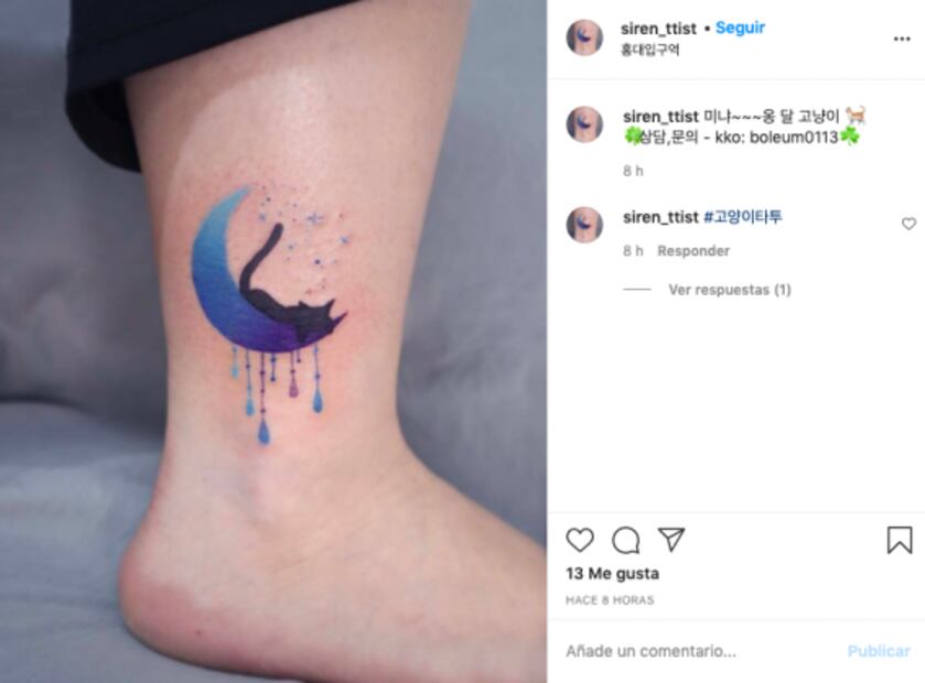 Tatuajes ideales para las personas que aman a los gatos