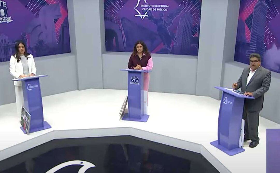 Debate de la alcaldía Cuauhtémoc entre Alessandra Rojo de la Vega, Catalina Monreal y Hermán Dominguez. Foto: Captura de pantalla