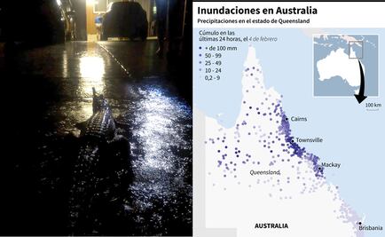 Inundaciones en Australia traen cocodrilos a las calles