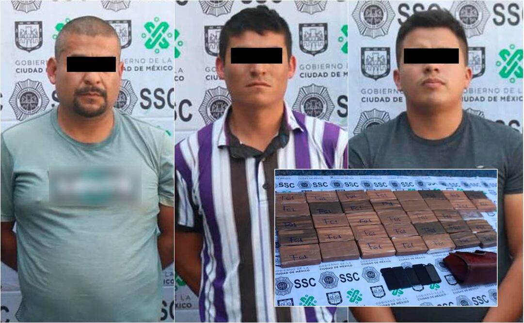 Detienen a 3 hombres con cocaína en Agrícola Pantitlán. Foto: Especial