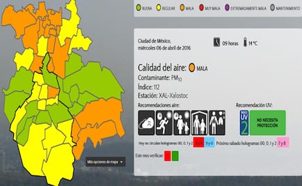 Persiste la mala calidad del aire en el Valle de México