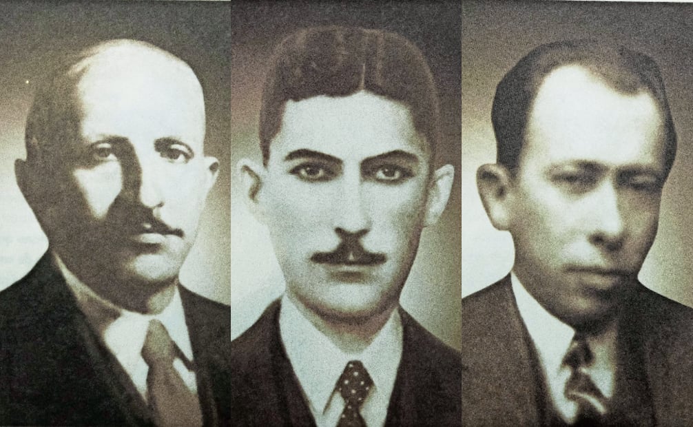 Daniel Valencia Valencia, Ernesto García Pérez y Alfonso Pérez Gazca. Fotos: Cortesía del libro semblanzas de ministros de la corte
