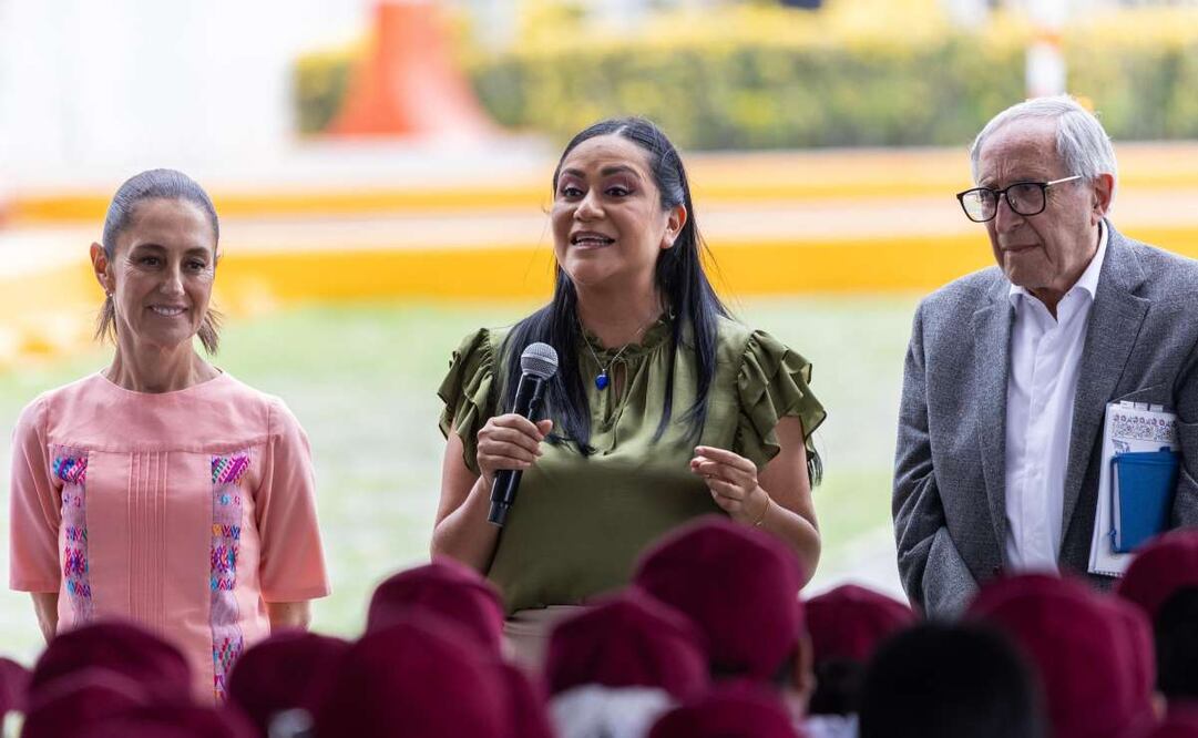 Ariadna Montiel durante la Asamblea de salud casa por casa en el Hospital Regional de Alta Especialidad de Ixtapaluca, Estado de México. Foto: Hugo Salvador/EL UNIVERSAL