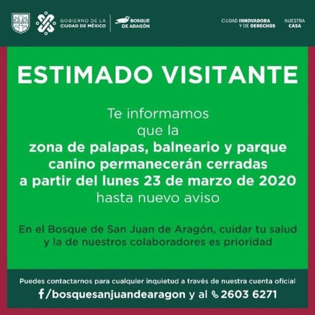 Bosques de Chapultepec y de Aragón suspenden actividades por coronavirus