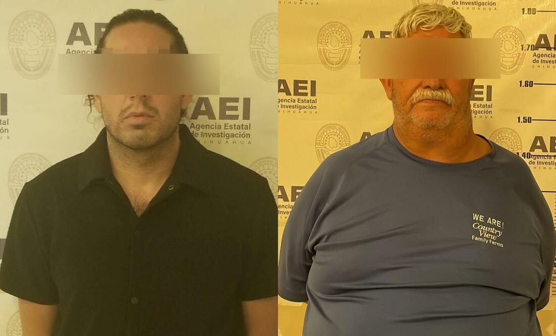 Detienen a José Luis A. C., de 39 años y dueño del crematorio y Facundo M. R., de 64 años y empleado del lugar en Ciudad Juárez (01/07/2025). Foto: Especial