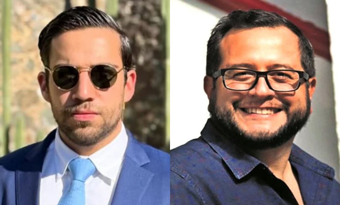 Felipe Calderón Zavala, hijo del expresidente Felipe Calderón Hinojosa y José Ramón López Beltrán, hijo de Andrés Manuel López Obrador (08/08/2025). Fotos: Archivo