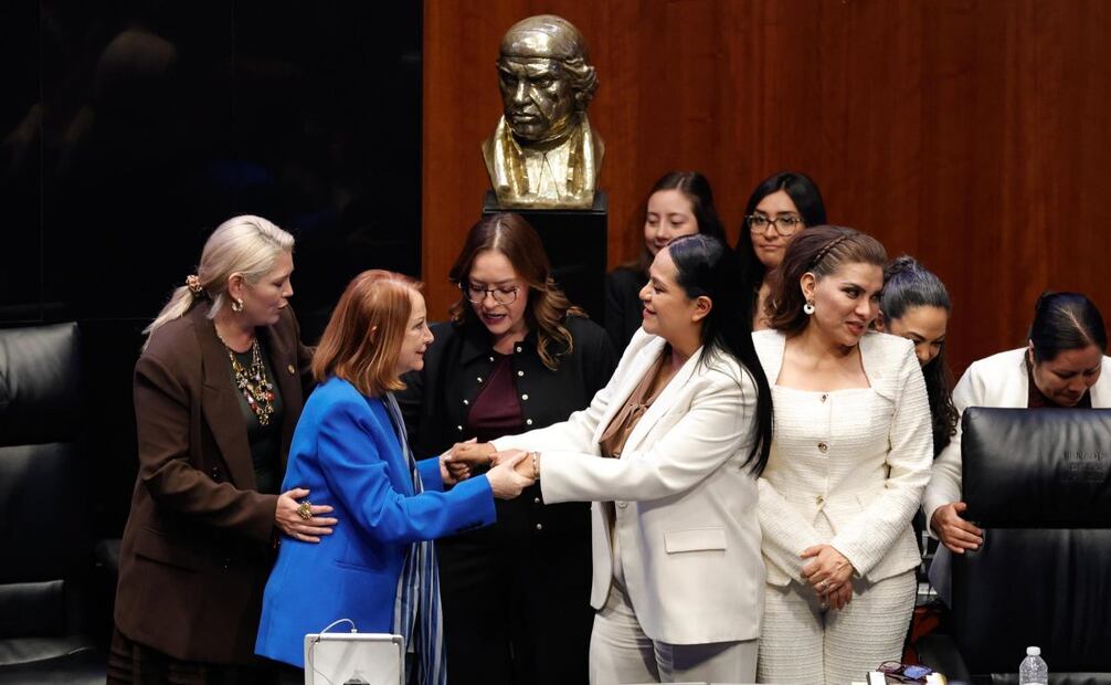 Comparecencia de Ariadna Montiel, secretaria del Bienestar, ante el pleno del senado de la República este miércoles 26 de noviembre de 2025. Foto: Diego Simón Sánchez/ EL UNIVERSAL