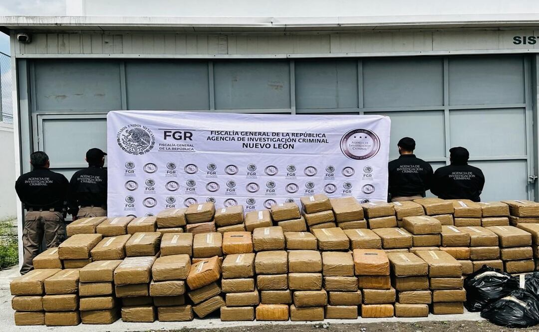FGR asegura casi 1.5 toneladas de marihuana y 2.1 kilos de metanfetamina. Foto: Especial