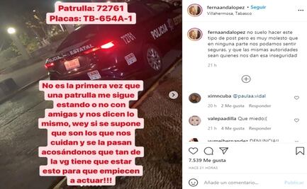 Joven denuncia acoso de policías en Tabasco: "se supone que nos cuidan y se la pasan acosándonos"