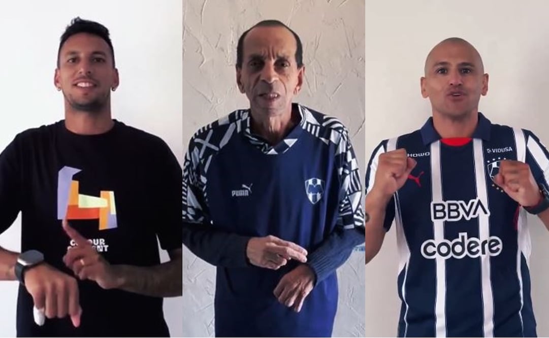 Leonel Vangioni, Mario de Mota Souza y Chupete Suazo - Foto: @Rayados en X