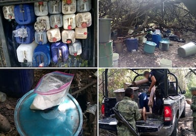 Desmantelan narcolaboratorio en Buenavista, Michoacán