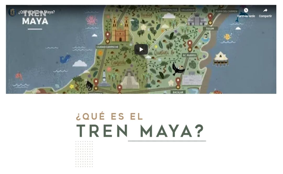 En la página web del Tren Maya se aloja información a detalle del proyecto, así como la informe del impacto ambiental y ecológico, hasta lo relacionado al bienestar de las comunidades por las que transitará. Foto: Especial