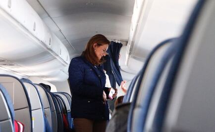 Recaba Margarita Zavala firmas por candidatura hasta en el avión