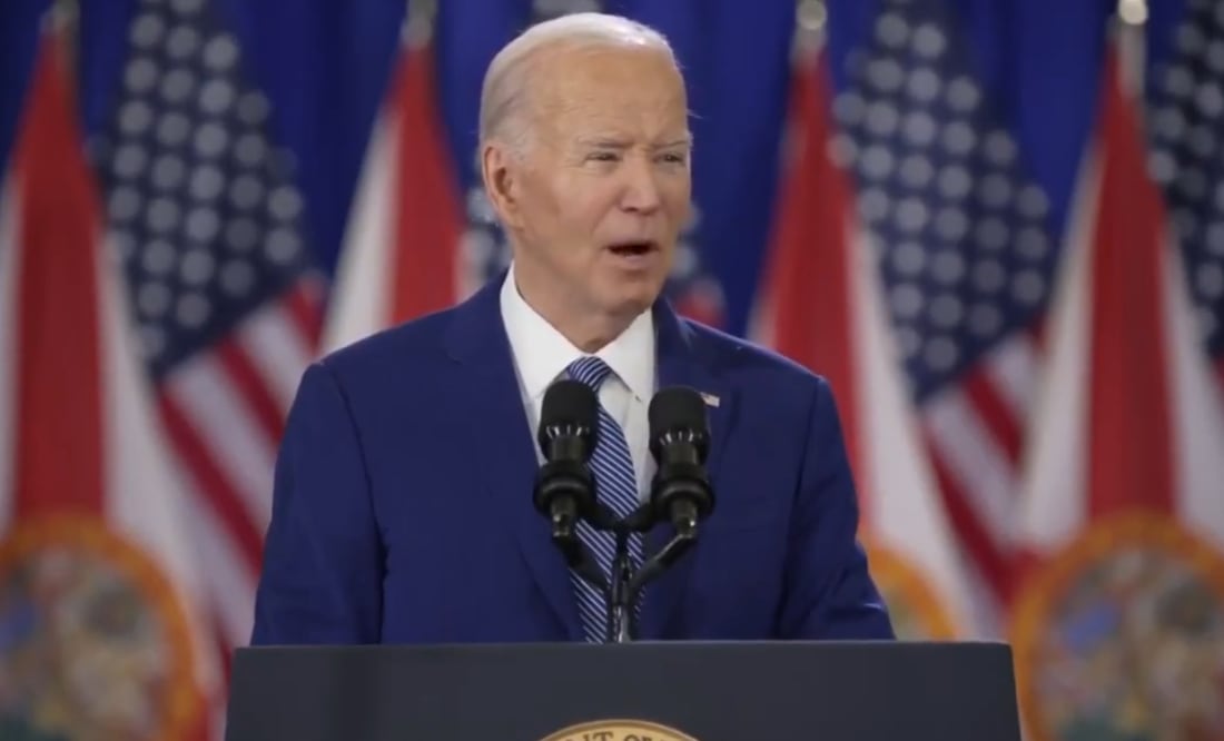 Ante las protestas propalestinas en universidades de EU, Biden enfatizó que existe la libertad de expresión, pero también el Estado de derecho, mismo que siempre defenderá. Foto: Captura de pantalla