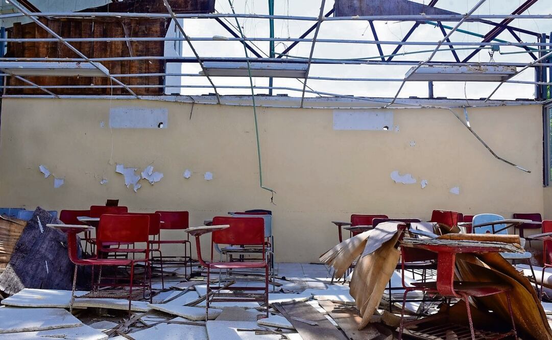 En Acapulco varias escuelas se encuentran con daños estructurales y no tienen servicios desde el paso del huracán Otis, en octubre pasado. Foto: Carlos Carbajal / CUARTOSCURO.COM