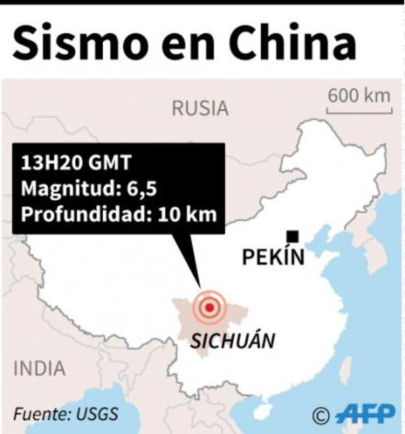 Autoridades chinas temen un centenar de muertos y miles de heridos por terremoto
