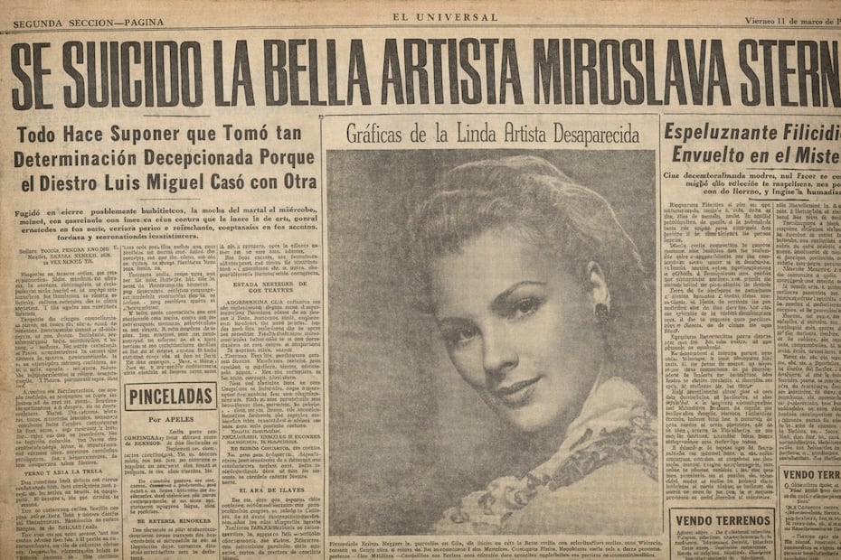 Así informó EL UNIVERSAL la muerte de la actriz Miroslava Stern.