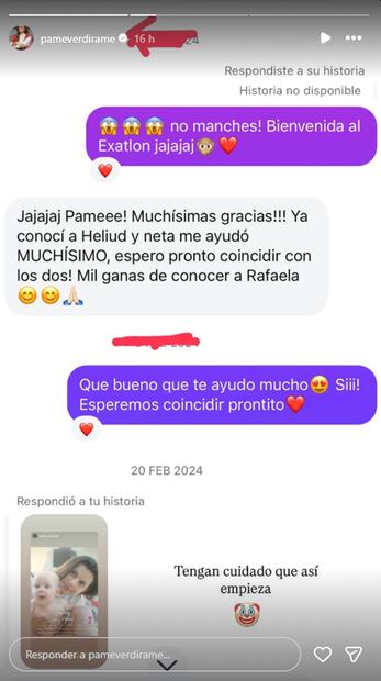 Pame Verdirame y su conversación con Sofía Arroyo.
Foto: Instagram