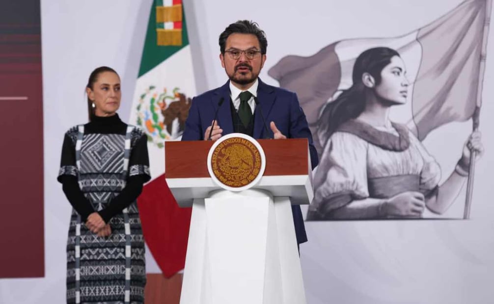 Zoé Robledo, director del IMSS, durante la mañanera del 27 de enero del 2026. Foto: Carlos Mejía / EL UNIVERSAL