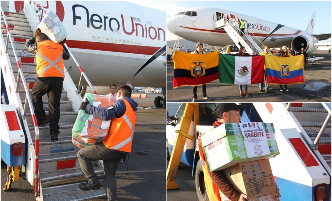 Este domingo un avión de carga partió de México rumbo a Ecuador, con 40 toneladas de ayuda humanitaria. Foto: Notimex
