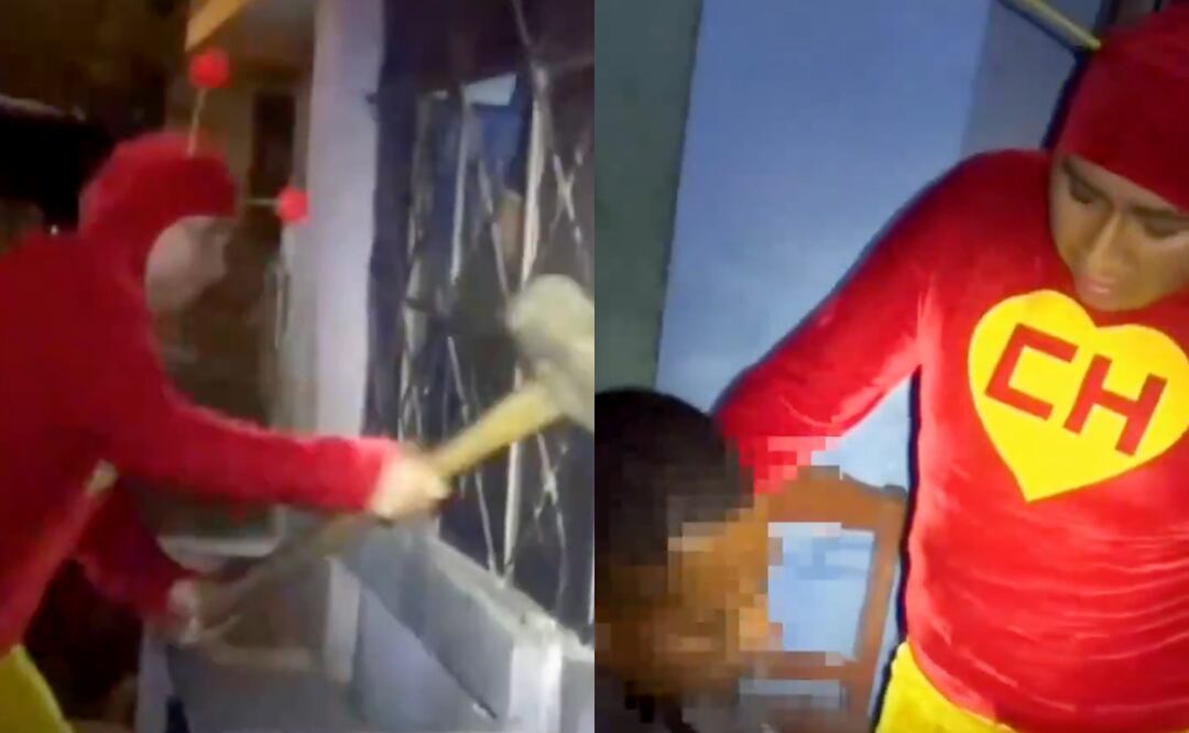 Policía se disfraza de Chapulín Colorado para operativo antidrogas y se convierte en héroe viral. Foto: Captura de video