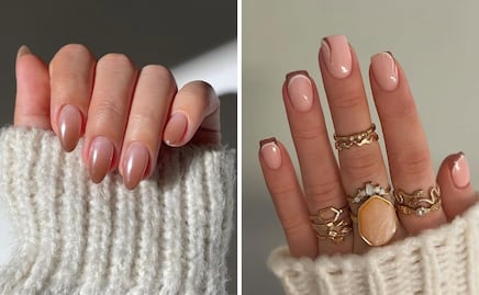 Diseños de uñas Mocha Mousse, el color del año 2025