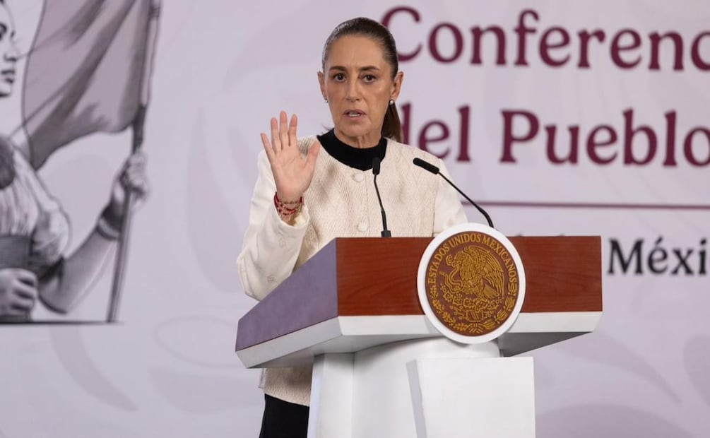 Presidenta Claudia Sheinbaum durante “La Mañanera del Pueblo” desde Palacio Nacional (31/07/2026). Foto: Hugo Salvador / EL UNIVERSAL
