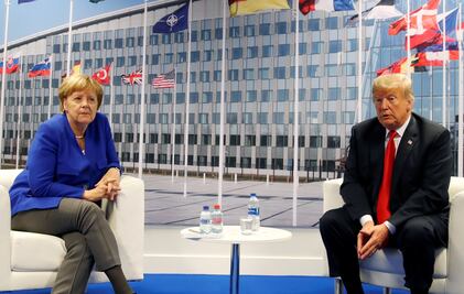 Pese a disputa y críticas, Trump y Merkel aseguran que tienen una "buena relación"