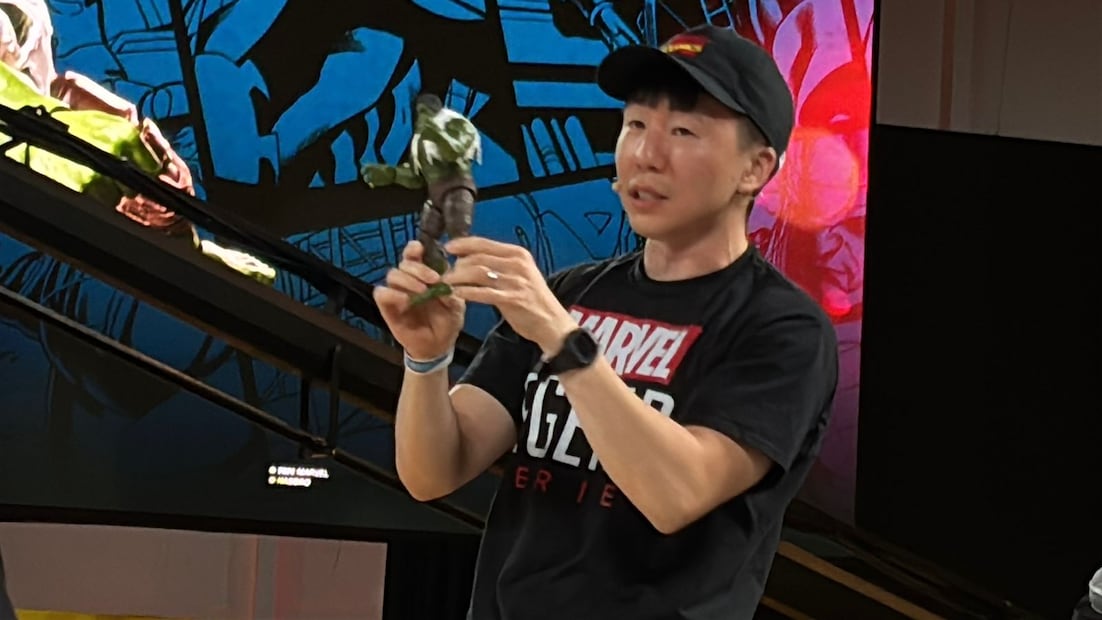 En el evento dedicado a la marca Hasbro, se presentó una nueva figura de acción de Hulk, personaje de Marvel. Foto: Andrea Oliva