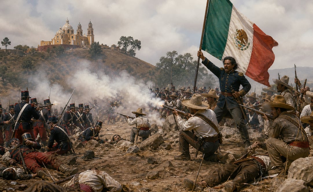 5 de mayo, aniversario de la Batalla de Puebla. Foto: Creada con IA