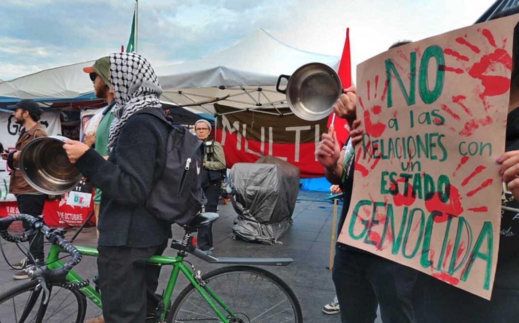 Grupos propapalestina se manifiestan frente a Palacio Nacional, para que el Gobierno de México rompa relaciones con Israel, en la Ciudad de México, el miércoles 28 de mayo de 2025. Foto: Eduardo Dina/EL UNIVERSAL