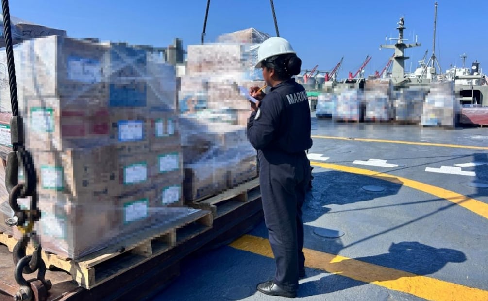 México envía, en dos buques que partieron de Veracruz, 718 toneladas de ayuda humanitaria a Venezuela (01/07/2026). Foto: Especial