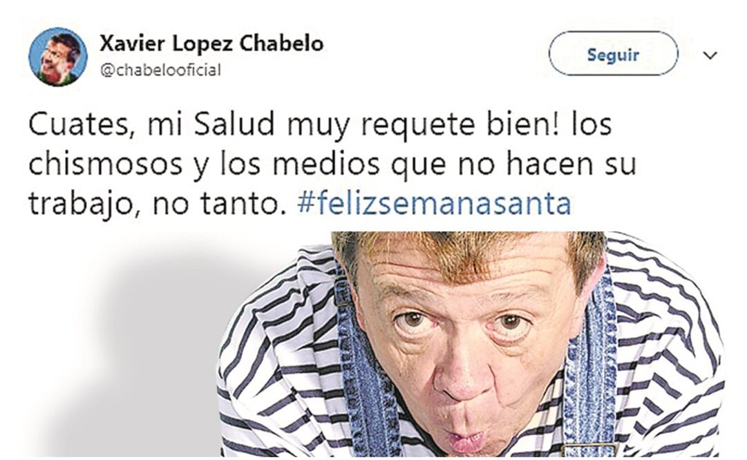 El actor y conductor de 83 años aclaró su estado de salud a través de Twitter. “Siempre pregunta de qué lo mataron ahora”, dice su personal