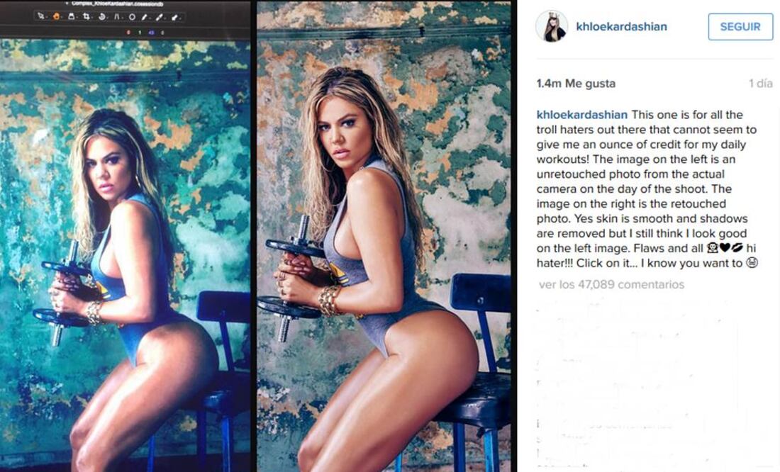 Dejó ver que no hubo gran manipulación de la imagen Foto:Instagram