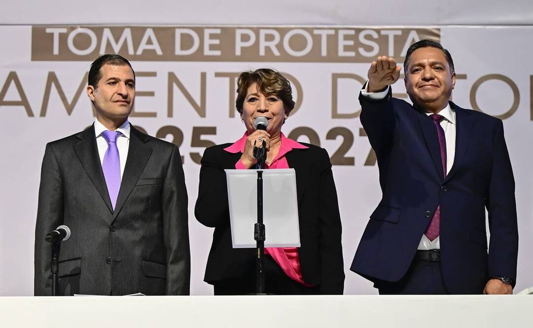 Delfina Gómez toma protesta a Ricardo Moreno como Presidente Municipal de Toluca / Foto: Especial