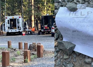 Rescatan a madre e hijo perdidos en bosque de California; dejaron notas de ayuda en el camino