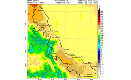 Probabilidad de tormentas y temperaturas altas para Veracruz